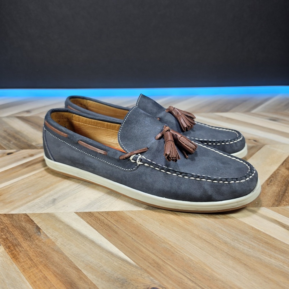 Peter Millar MS15F01 Men's 10.5 M Navy Suede Tassel Boat Shoes Brazil
